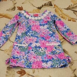Lilly Pulitzer Girls Floral Long-Sleeve Tunic — Pink & Blue